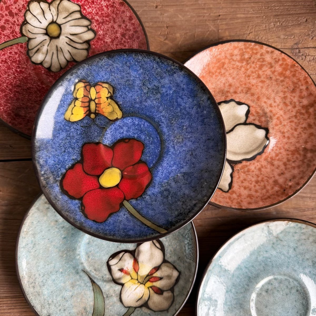 清仓特价 窑变釉手绘小碟蛋糕点心调味碟子釉下彩家用碟杯盖杯垫