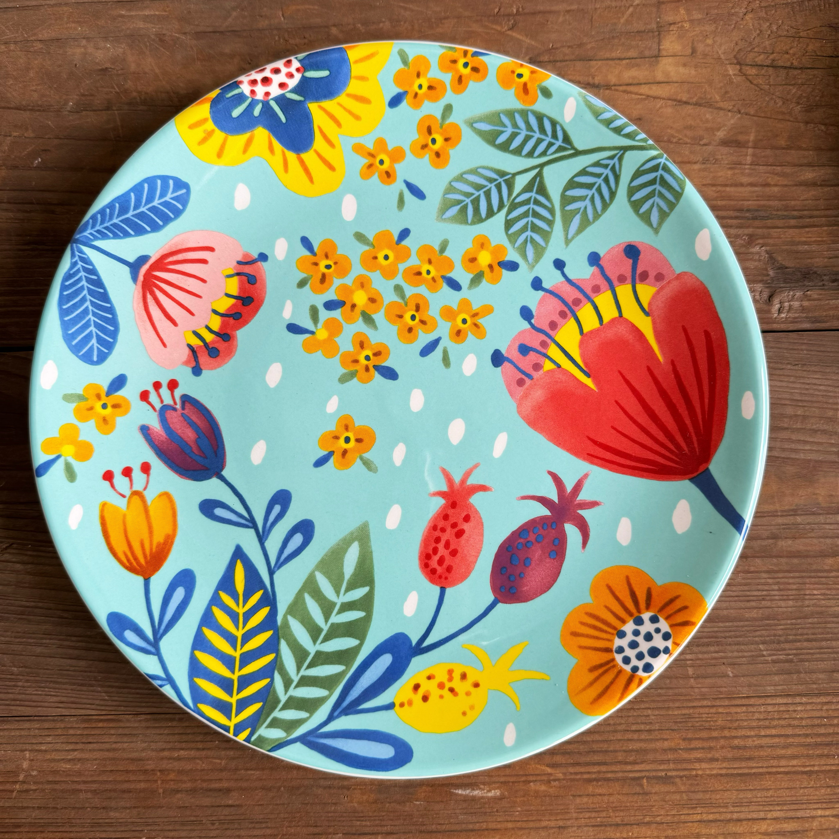 出口美国陶瓷8英寸圆盘家用菜盘西餐牛排盘点心盘子创意花朵图案