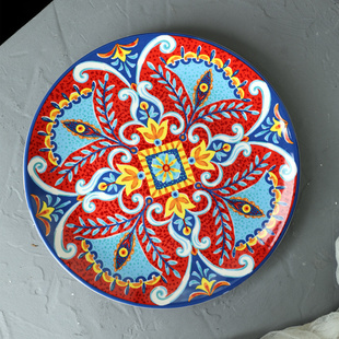 清仓价精美花卉陶瓷盘子秋天复古花系列盘西餐美食蛋糕盘热炒冷菜