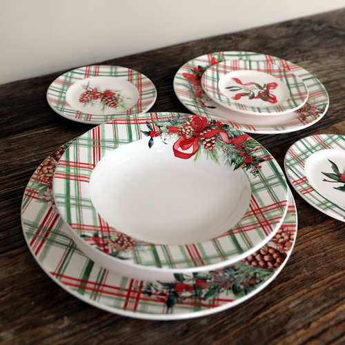 陶瓷盘子陶瓷圣诞美式