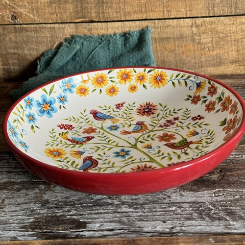 亏本清仓波西米亚风情深盘釉下彩陶瓷餐具小众设计个性沙拉盘菜盘