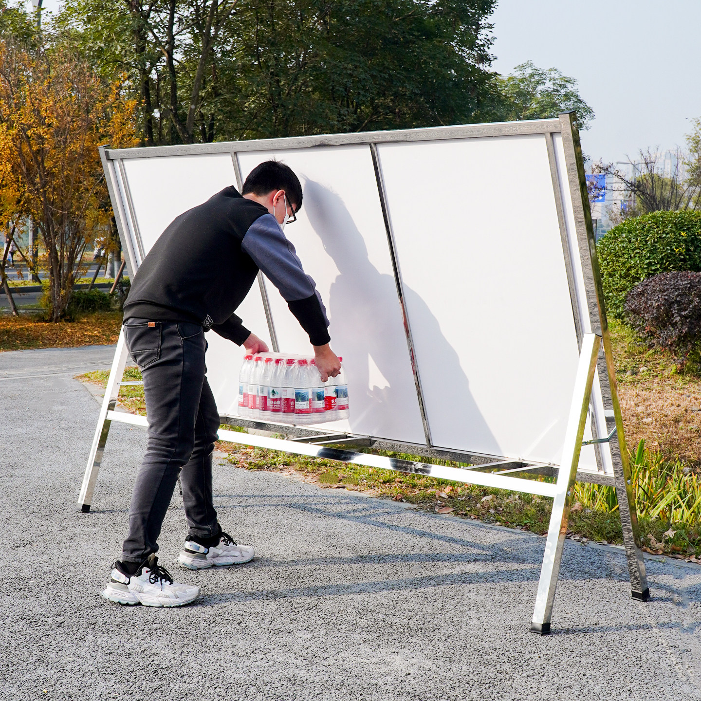 户外移动宣传栏可折叠落地式公告栏带支架广告牌展示架