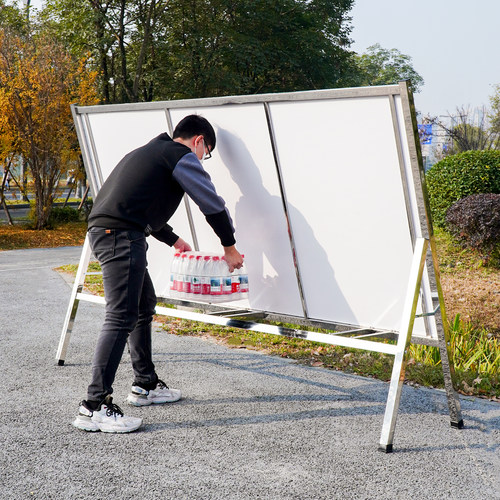 户外移动宣传栏可折叠落地式公告栏带支架广告牌展示架