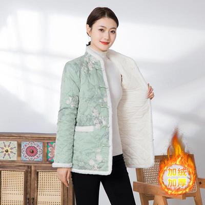 200斤加绒保暖国风大码女装棉衣