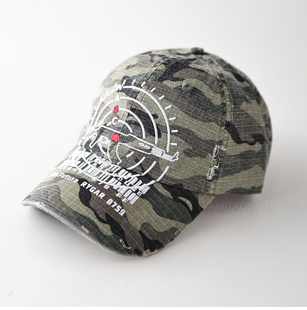 新款美式破洞靶心迷彩棒球帽男女情侣款街头酷帅休闲百搭鸭舌帽