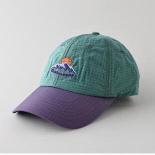 美式 刺绣户外山系日出休闲百搭鸭舌帽显脸小 复古短檐棒球帽男韩版
