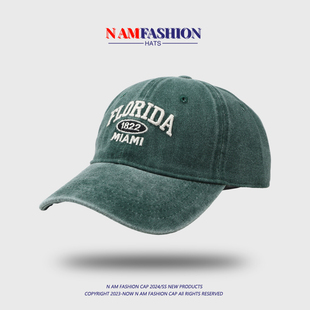 美式 百搭情侣显脸小遮阳鸭舌帽男潮 复古水洗棒球帽子女ins春夏季