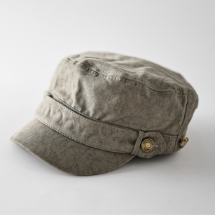 日系复古弯檐平顶帽女时尚 简约气质百搭遮阳显脸小金属扣报童帽