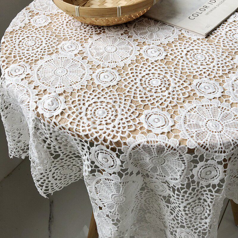 水溶镂空蕾丝布料 牛奶丝花边白色刺绣花布 家居装饰衣裙桌布面料