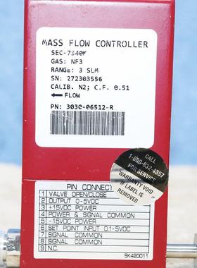 议价A025STEC SEC-7340M 3SLM NF3 AMAT 3030-06512-R气体流量
