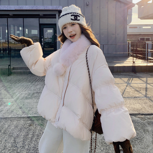 .大货已出.粉色带毛领棉服.A5532.P215.控298图片