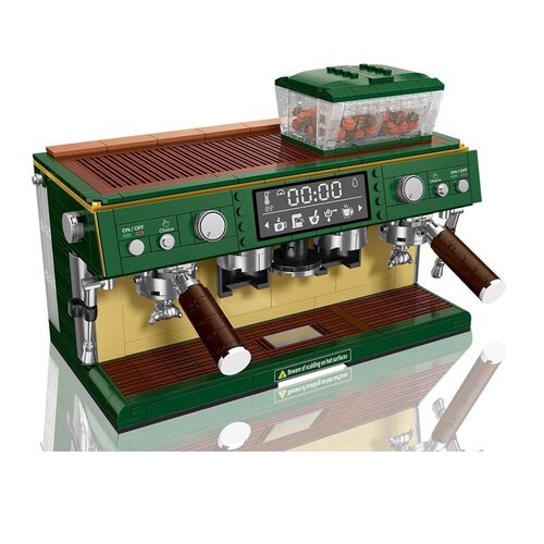 DZ6017双位咖啡机仿真复古咖啡机积木玩具coffee machine blocks