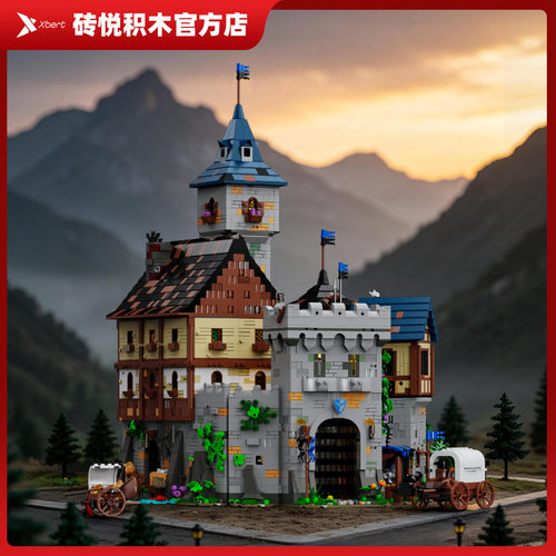 砖悦积木跨境热销建筑街景系列黑鹰城堡模型摆件男生拼装玩具2026