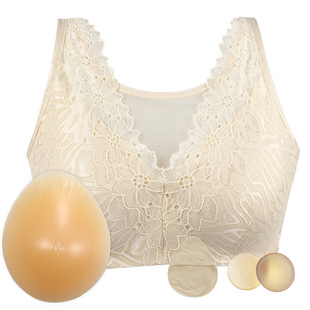 Wireless Post Surgery Bra Silicone Breast Prosthesis, Padded