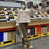 新款粉麂皮绒皮毛一体外套C010-621-P175-K258，女装短外套，2C010
