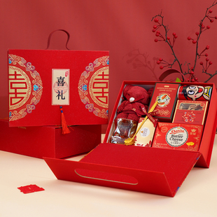 结婚礼盒成品含糖伴手礼订婚宴乔迁满月送宾客搭配好回礼喜糖套装