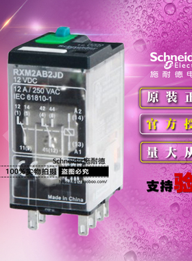 原装正品施耐德小型微型继电器 RXM2AB2JD 2CO 12VDC RXM-2AB2JD
