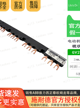 施耐德电动机断路器梳状母排 GV2G554 5抽头63A间距54mm3极汇流排