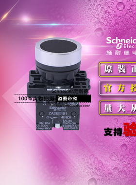 施耐德黑色平头复位按钮开关 XA2EA21自复位按钮 1常开 ZA2EE101