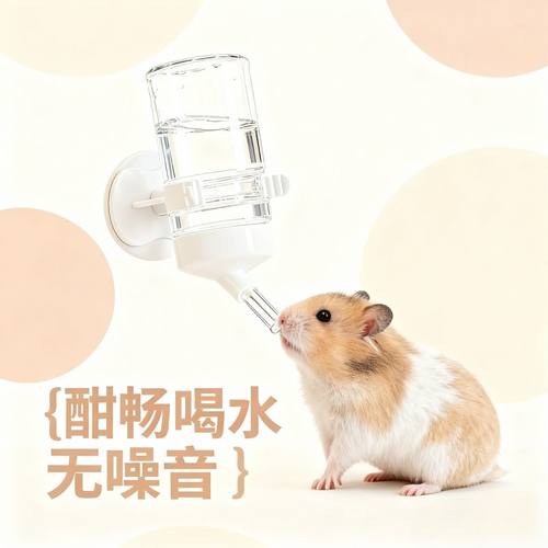 刺星球仓鼠真空玻璃嘴静音金丝熊防漏水水壶饮水器喝水支架挂笼