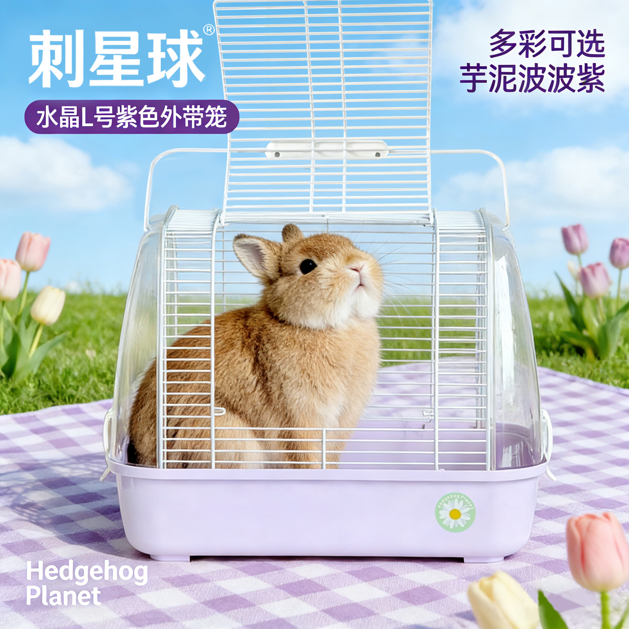 刺星球兔子手提外带笼柯尔鸭水晶豚鼠龙猫蜜袋鼯外出笼便携多巴胺