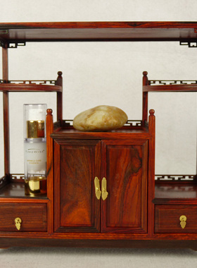 超时代红木复古书房文玩摆件架