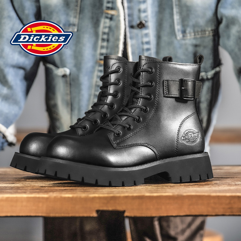 Dickies黑色马丁靴男款冬季男鞋新款厚底真皮靴男士工装靴子男款,流行男鞋,马丁靴,淘宝优惠券,粉丝福利购,淘宝优惠卷