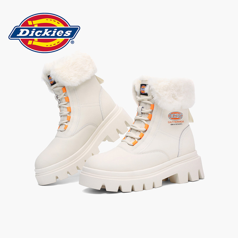 Dickies雪地靴女鞋高帮2026年春春款保暖女靴棉鞋加绒加厚靴子女