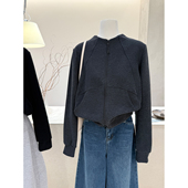 卫衣外套女2025秋冬加厚小个子短款 小哲 立领拉链开衫 无帽上衣