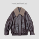 MeeLeeMeeLab绅士优雅老钱风可脱卸毛领廓版 宽松油蜡羊皮夹克
