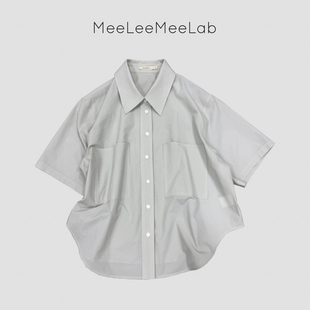 MeeLeeMeeLab原创绅士轻户外日本进口干爽速干工装风短款短袖衬衫