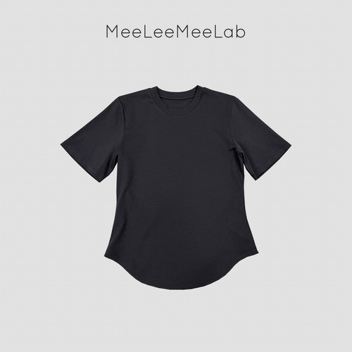 MeeLeeMeeLab 原创绅士优雅小圆领收腰修身匹马棉凉感极简短袖T恤
