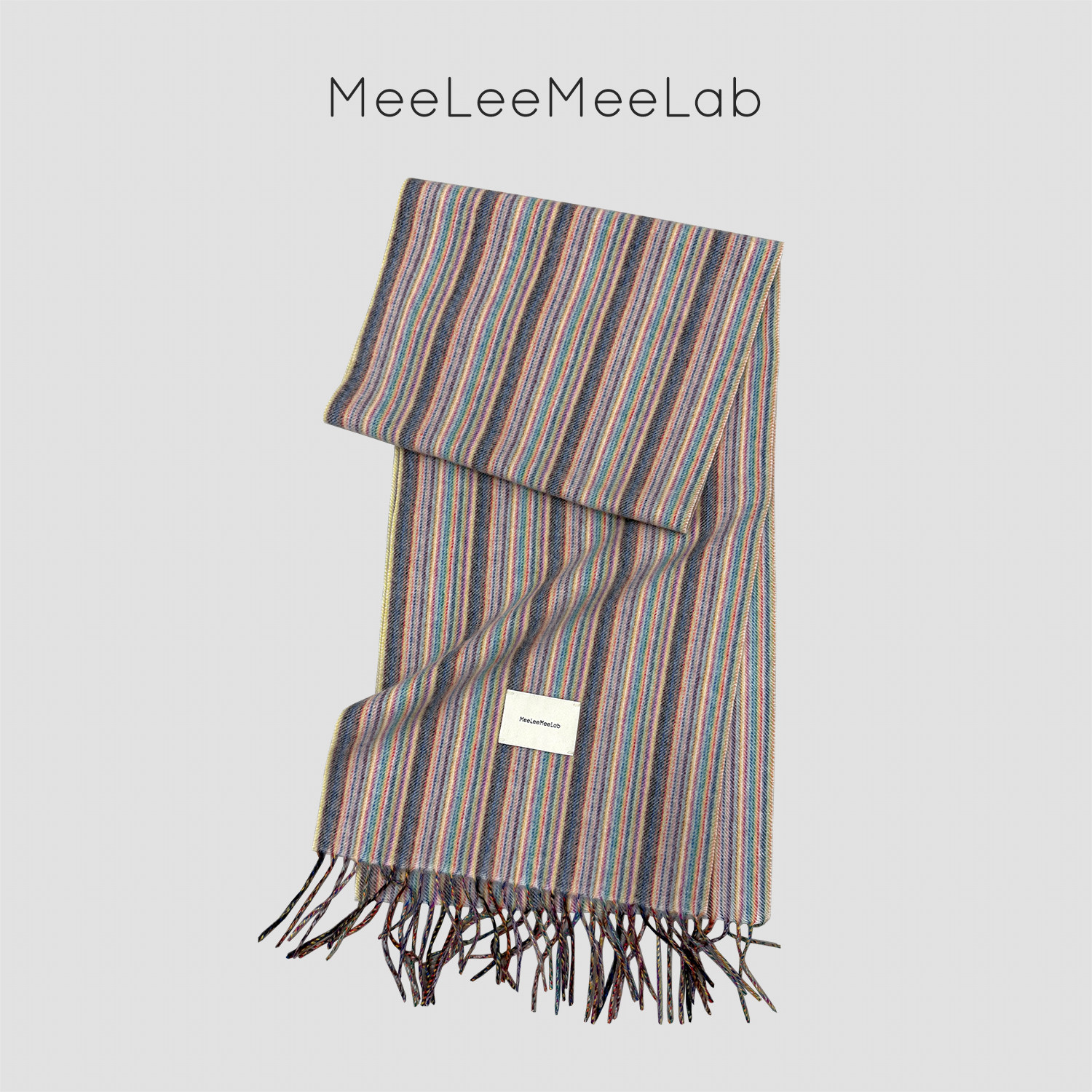 MeeLeeMeeLab 【新年限定】七彩流云·心之所向 彩条羊绒流苏围巾,服饰配件/皮带/帽子/围巾,围巾/丝巾/披肩,淘宝优惠券,粉丝福利购,淘宝优惠卷