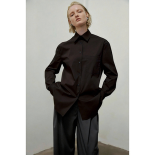 MeeLeeMeeLab 原创绅士优雅极简方领挺括易打理直身长袖衬衫 中性