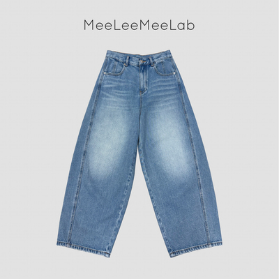 MeeLeeMeeLab 原创绅士优雅凉感垂感香蕉型九分牛仔裤 夏