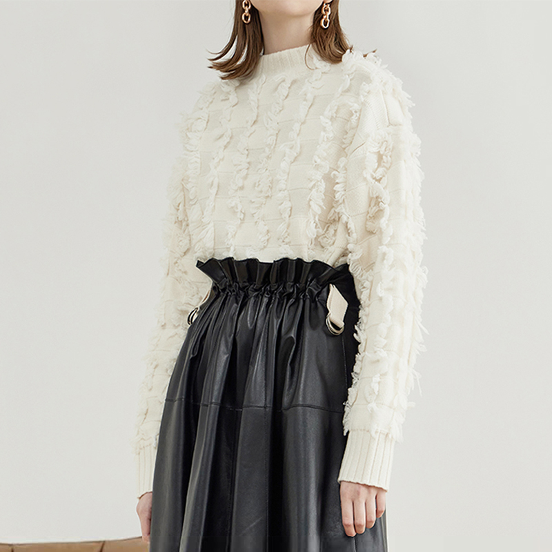 原创风小圆领美利奴全羊毛毛衣