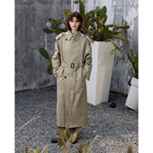 MeeLeeMeeLab绅士优雅重工高克重棉感经典 风衣外套 腰带大廓形长款