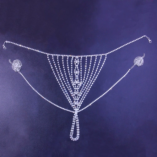Cross -Bordder New Product Sexy Diamond Body Chaine European Nightclub Gap Show Бикини для грудной цепи