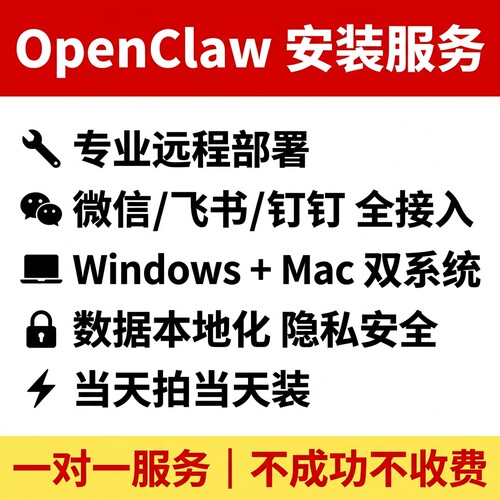 openclaw远程代安装搭建配置api教程指导本地部署小龙虾ai定制作