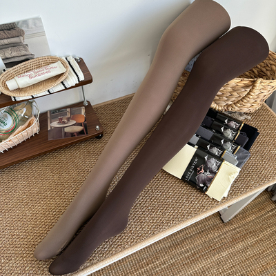 咖啡色连裤袜女薄款防勾丝袜春秋季光腿黑色肉色神器美肤打底裤袜