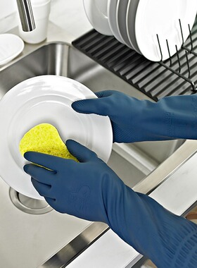 韩国KOMAX橡胶光里乳胶厨房防滑防水洗碗洗衣服家务清洁胶皮手套