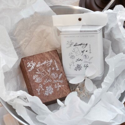 Jieyanow慢生活梦想木印章 手帐ins风Dreaming of Slow Life