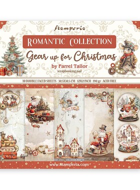 Stamperia圣诞节准备 进口背景纸本模具Gear up for Christmas