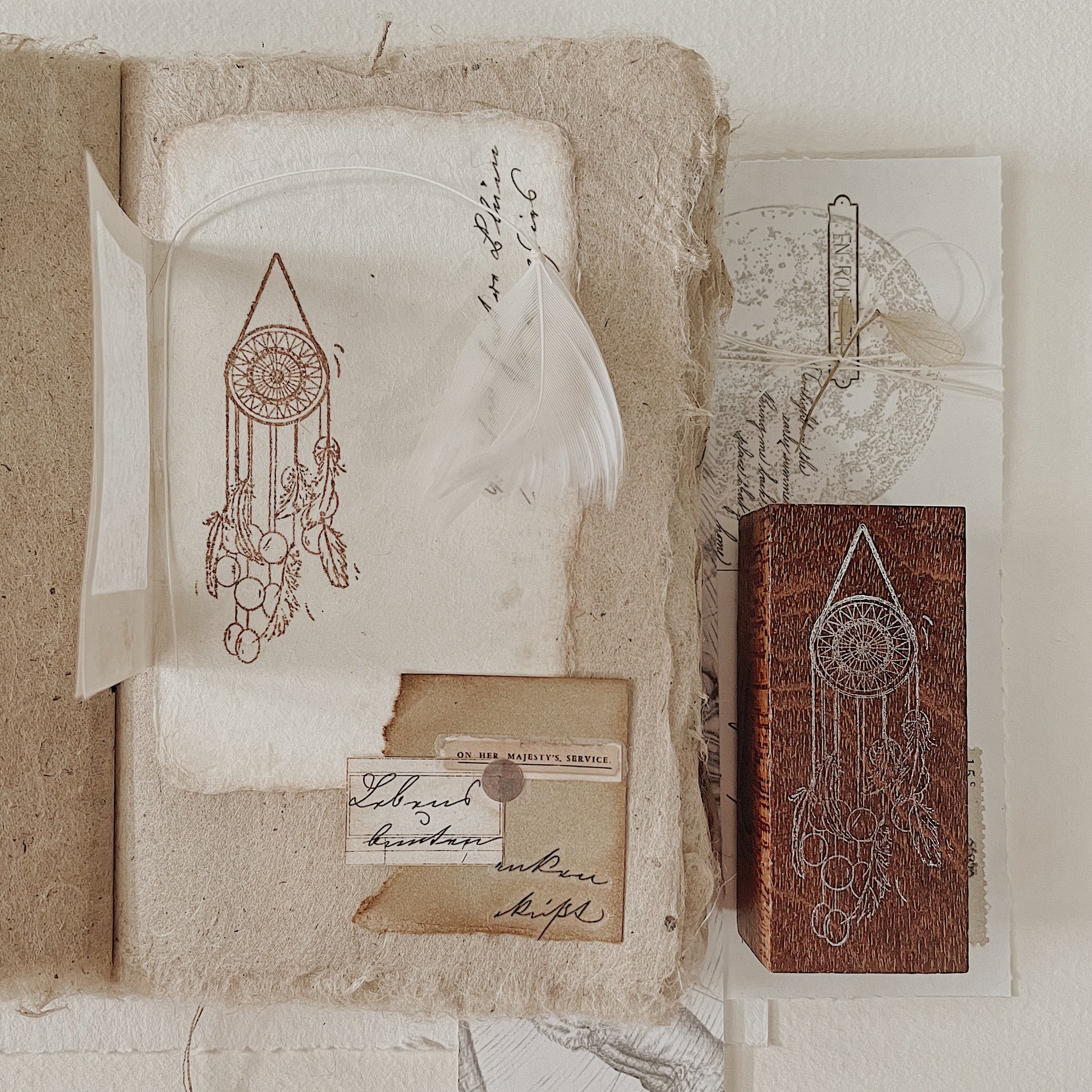 Jieyanow捕梦网木印章 手帐ins风 x小小间文研社Dream Catcher