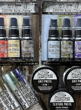 Tim Holtz新款限量万圣云母金属色珠光高光颜料喷雾 紫色橙色Mica