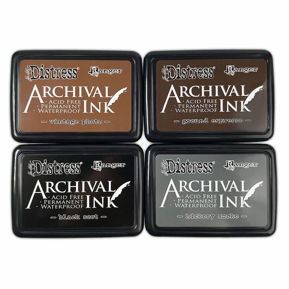 Tim Holtz四色印台套装油性防水印泥Distress Archival 4 Pack