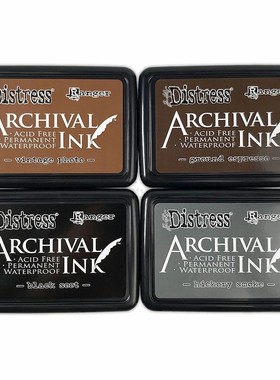 Tim Holtz四色印台套装油性防水印泥Distress Archival 4 Pack