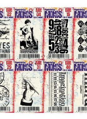 Paper Artsy迷你进口印章 眼睛写字文字英文复古系橡胶泡棉