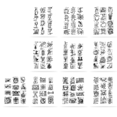 迷你蓝图手帐橡胶印章