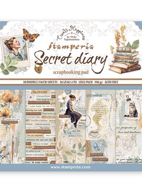 Stamperia秘密日记 背景纸本素材模具艺术日志AJ Secret Diary